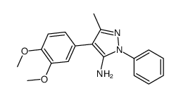 4-(3,4-dimethoxyphenyl)-5-methyl-2-phenylpyrazol-3-amine结构式