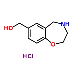 2,3,4,5-Tetrahydro-1,4-benzoxazepin-7-ylmethanol hydrochloride (1:1) Structure
