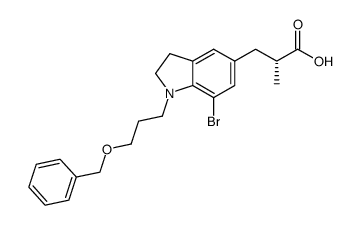 (R)-3-(1-(3-(benzyloxy)propyl)-7-bromoindolin-5-yl)-2-methylpropanoic acid结构式