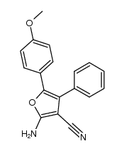 2-amino-5-(4-methoxyphenyl)-4-phenylfuran-3-carbonitrile结构式