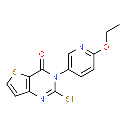 Thieno[3,2-d]pyrimidin-4(1H)-one, 3-(6-ethoxy-3-pyridinyl)-2,3-dihydro-2-thioxo- structure