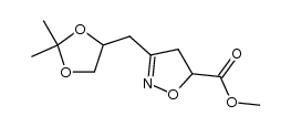 methyl 3-[(2,3-O-isopropylidene)-2,3-dihydroxyprop-1-yl]-4,5-dihydroisoxazole-5-carboxylate Structure