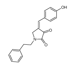 4-[(4-Hydroxyphenyl)methylene]-1-(2-phenylethyl)-2,3-pyrrolidinedione structure