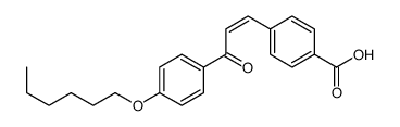 4-[3-(4-hexoxyphenyl)-3-oxoprop-1-enyl]benzoic acid Structure