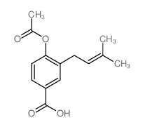 4-acetyloxy-3-(3-methylbut-2-enyl)benzoic acid结构式