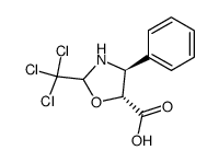 (4S,5R)-4-phenyl-2-trichloromethyl-1,3-oxazolidine-5-carboxylic acid结构式