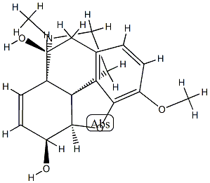 (13β,14β)-7,8-Didehydro-4,5α-epoxy-3-methoxy-17-methylhasubanan-6α,9α-diol结构式
