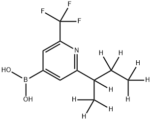2-(sec-Butyl-d9)-6-trifluoromethylpyridine-4-boronic acid结构式