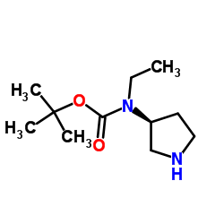2-Methyl-2-propanyl ethyl[(3S)-3-pyrrolidinyl]carbamate结构式