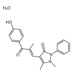 4-[(E)-3-(4-hydroxyphenyl)-2-methyl-3-oxoprop-1-enyl]-1,5-dimethyl-2-phenylpyrazol-3-one,hydrate Structure