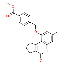 methyl 4-[(7-methyl-4-oxo-2,3-dihydro-1H-cyclopenta[c]chromen-9-yl)oxymethyl]benzoate结构式