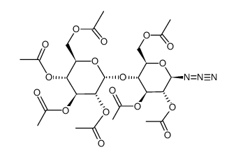 1-azido-1-deoxy-4-O-(2',3',4',6'-tetra-O-acetyl-α-D-glucopyranosyl)-2,3,6-tri-O-acetyl-β-D-glucose Structure