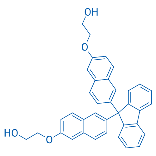 2,2'-(((9H-Fluorene-9,9-diyl)bis(naphthalene-6,2-diyl))bis(oxy))diethanol structure