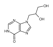 9-(RS)-(2,3-dihydroxypropyl)hypoxanthine结构式