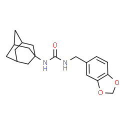 1-(1,3-benzodioxol-5-ylmethyl)-3-tricyclo[3.3.1.1~3,7~]dec-1-ylurea结构式
