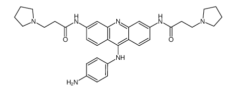 N-[9-(4'-aminophenylamino)]-3,6-bis(3-pyrrolidinopropionamido)acridine结构式