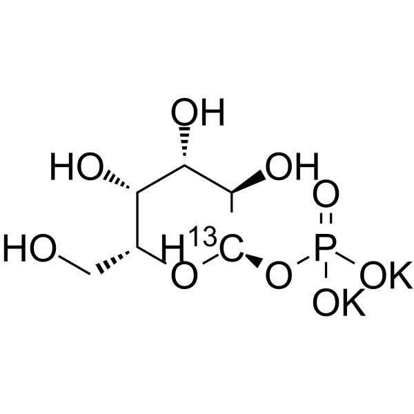 [1-13C]-α-D-吡喃半乳糖磷酸二钾盐结构式