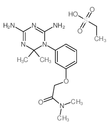 2-[3-(4,6-diamino-2,2-dimethyl-1,3,5-triazin-1-yl)phenoxy]-N,N-dimethyl-acetamide; ethanesulfonic acid Structure