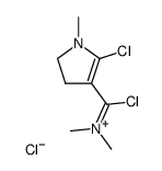 [Chloro-(2-chloro-1-methyl-4,5-dihydro-1H-pyrrol-3-yl)-methylene]-dimethyl-ammonium; chloride结构式