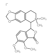 3-(6,6-dimethyl-7,8-dihydro-5H-[1,3]dioxolo[4,5-g]isoquinolin-6-ium-5-yl)-6,7-dimethoxy-3H-2-benzofuran-1-one,iodide结构式