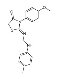 3-(4-methoxy-phenyl)-2-(4-methyl-anilinomethylimino)-thiazolidin-4-one Structure