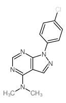 9-(4-chlorophenyl)-N,N-dimethyl-2,4,8,9-tetrazabicyclo[4.3.0]nona-2,4,7,10-tetraen-5-amine Structure