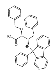 (2S,3R)-2-O-benzyl-4-phenyl-3-[(9-phenyl-9-fluorenyl)-amino]-phenylbutanoic acid结构式