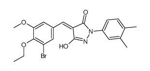 (4Z)-4-[(3-bromo-4-ethoxy-5-methoxyphenyl)methylidene]-1-(3,4-dimethylphenyl)pyrazolidine-3,5-dione结构式