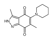 3,6-dimethyl-5-piperidin-1-yl-2H-indazole-4,7-dione结构式