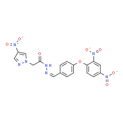 1H-Pyrazole-1-aceticacid,4-nitro-,[[4-(2,4-dinitrophenoxy)phenyl]methylene]hydrazide(9CI)结构式