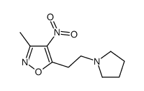 3-methyl-4-nitro-5-(2-pyrrolidin-1-ylethyl)-1,2-oxazole结构式
