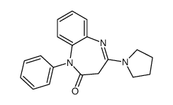 1-phenyl-4-pyrrolidin-1-yl-3H-1,5-benzodiazepin-2-one结构式