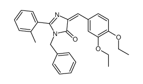 4H-Imidazol-4-one,5-[(3,4-diethoxyphenyl)methylene]-3,5-dihydro-2-(2-methylphenyl)-3-(phenylmethyl)- structure
