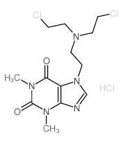 7-[2-[bis(2-chloroethyl)amino]ethyl]-1,3-dimethyl-purine-2,6-dione结构式