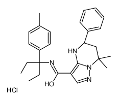 (5R)-7,7-Dimethyl-N-[3-(4-methylphenyl)-3-pentanyl]-5-phenyl-4,5, 6,7-tetrahydropyrazolo[1,5-a]pyrimidine-3-carboxamide hydrochlori de (1:1)结构式