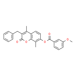 (3-benzyl-4,8-dimethyl-2-oxochromen-7-yl) 3-methoxybenzoate结构式