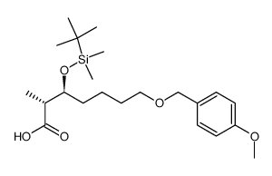 (2R,3S)-3-(tert-Butyl-dimethyl-silanyloxy)-7-(4-methoxy-benzyloxy)-2-methyl-heptanoic acid结构式