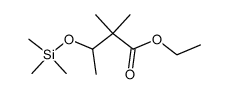 2,2-Dimethylbutanoic acid, 3-trimethylsilyloxy-, ethyl ester structure