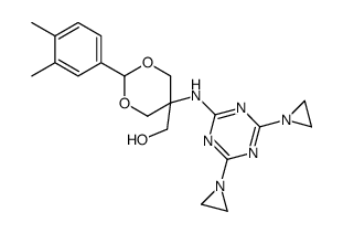 [5-[[4,6-bis(aziridin-1-yl)-1,3,5-triazin-2-yl]amino]-2-(3,4-dimethylphenyl)-1,3-dioxan-5-yl]methanol结构式
