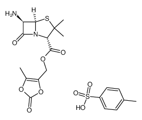 (5-methyl-2-oxo-1,3-dioxolen-4-yl)methyl 6β-aminopenicillanate p-toluenesulfonate Structure