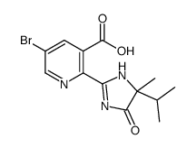 5-bromo-2-(4-methyl-5-oxo-4-propan-2-yl-1H-imidazol-2-yl)pyridine-3-carboxylic acid Structure