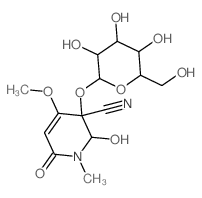 2-hydroxy-4-methoxy-1-methyl-6-oxo-3-[(2S,3R,4S,5R,6R)-3,4,5-trihydroxy-6-(hydroxymethyl)oxan-2-yl]oxy-2H-pyridine-3-carbonitrile Structure