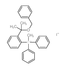 Phosphonium,methyl[2-[1-methyl-1-(phenylmethoxy)ethyl]phenyl]diphenyl-, iodide (1:1)结构式