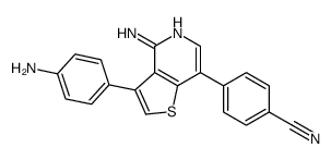 4-[4-amino-3-(4-aminophenyl)thieno[3,2-c]pyridin-7-yl]benzonitrile结构式