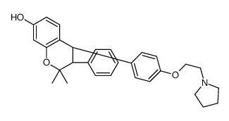 (3R,4R)-2,2-dimethyl-3-phenyl-4-[4-(2-pyrrolidin-1-ylethoxy)phenyl]-3,4-dihydrochromen-7-ol结构式