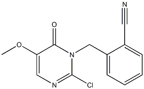 2-[(2-chloro-5-methoxy-6-oxo-1(6H)-pyrimidinyl)methyl]benzonitrile Structure