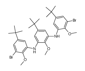 N,N'-bis(3-bromo-5-tert-butyl-2-methoxyphenyl)-5-tert-butyl-2-methoxy-1,3-phenylenediamine Structure