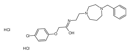 Acetamide, 2-(4-chlorophenoxy)-N-(2-(hexahydro-4-(phenylmethyl)-1H-1,4-diazepin-1-yl)ethyl)-,dihydrochloride结构式