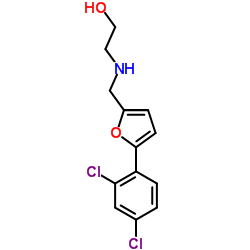 2-({[5-(2,4-Dichlorophenyl)-2-furyl]methyl}amino)ethanol结构式