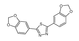 2,5-bis(1,3-benzodioxol-5-yl)-1,3,4-thiadiazole Structure